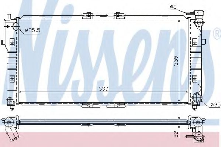 Радіатор охолодження Mazda 626 седан IV (GE) (вир-во Nissens) Nissens (62392A) - зображення 1