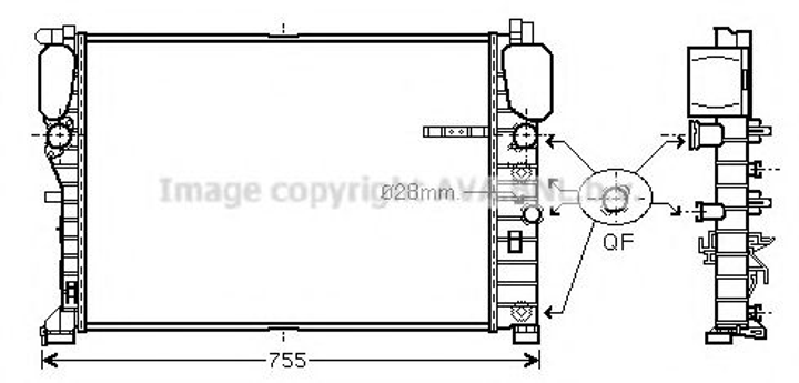 Радіатор, Система охолодження двигуна Ava (MSA2459) - зображення 1