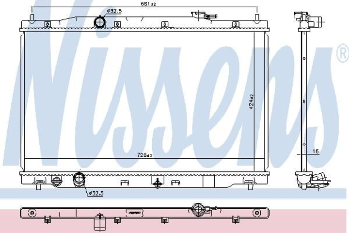 Радіатор охолодження HONDA CR-V (RM) (12-) 2.4 i 16V (вир-во Nissens) Nissens (681378) - зображення 1