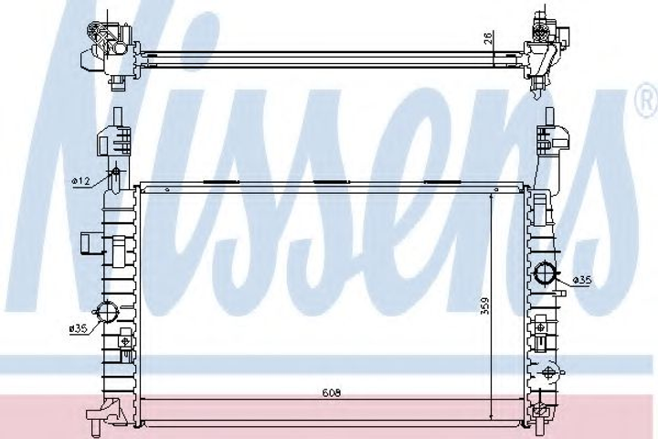 Радиатор охлаждения OPEL MERIVA A (03-) (выр-во Nissens) Nissens (63096) - изображение 1