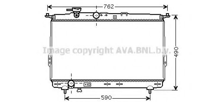 Радіатор охолодження HYUNDAI SONATA IV (EF) (98-) (вир-во AVA) Ava (HY2106) - зображення 1
