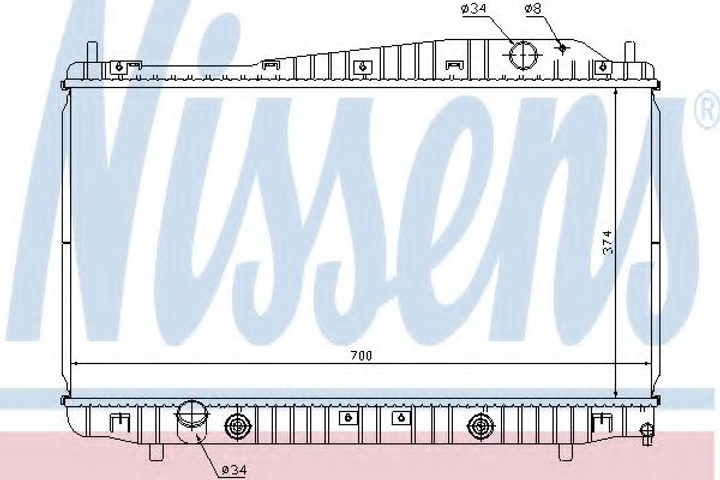 Радіатор охолодження CHEVROLET Evanda (V200) (вир-во Nissens) Nissens (61639) - зображення 1