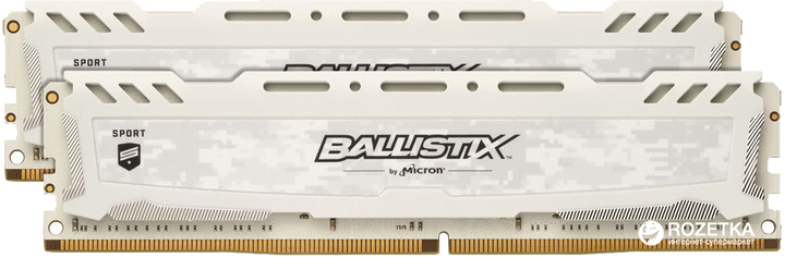 Pamięć Crucial DDR4-2666 16384MB PC4-21300 (Kit of 2x8192) Ballistix Sport LT White (BLS2C8G4D26BFSC) - obraz 1
