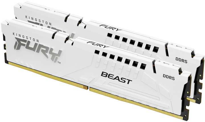 Оперативна пам'ять Kingston Fury DDR5-5200 32768MB PC5-41600 (Kit of 2x16384) Beast White (KF552C40BWK2-32) - зображення 1