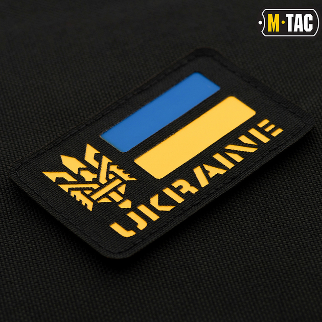 M-Tac нашивка Ukraine (с Тризубом) Laser Cut Black - зображення 2