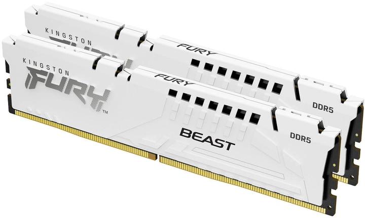 Pamięć Kingston Fury DDR5-5600 65536MB PC5-44800 (Kit of 2x32768) Beast AM5 White (KF556C36BWEK2-64) - obraz 1
