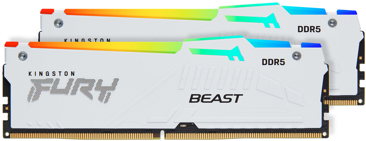 Pamięć Kingston Fury DDR5-6000 32768MB PC5-48000 (Kit of 2x16384) Beast AM5 RGB White (KF560C36BWEAK2-32) - obraz 2