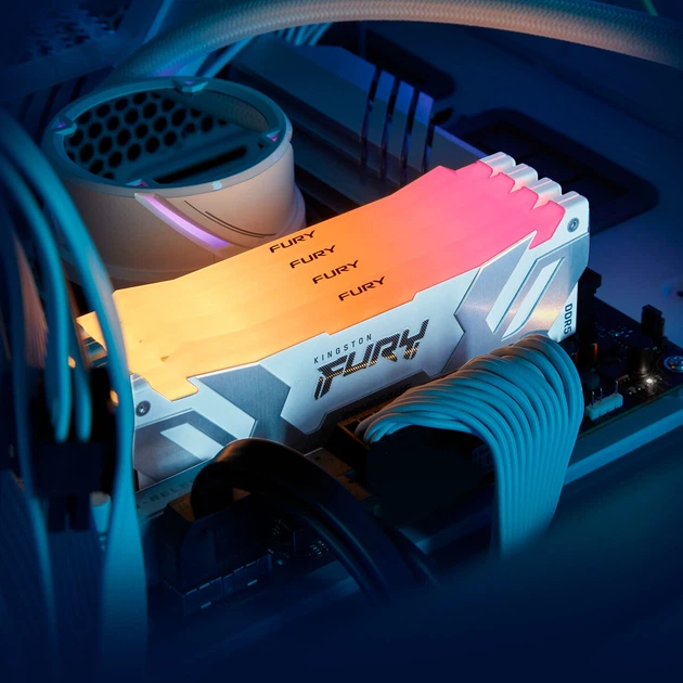 Оперативна пам'ять Kingston FURY DDR5-6000 32768MB PC5-48000 (Kit of 2x16384) Renegade RGB 1Rx8 White (KF560C32RWAK2-32) - зображення 7