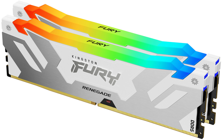 Оперативна пам'ять Kingston FURY DDR5-6000 65536MB PC5-48000 (Kit of 2x32768) Renegade RGB 2Rx8 White (KF560C32RWAK2-64) - зображення 1