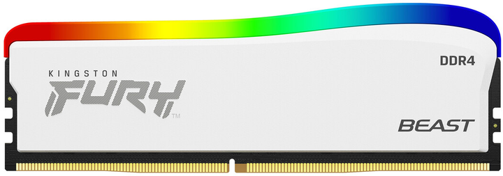 Оперативная память Kingston Fury DDR4-3200 8192MB PC4-25600 Beast RGB Special Edition White (KF432C16BWA/8) - изображение 1