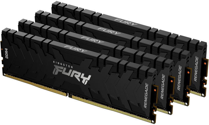 Оперативная память Kingston Fury DDR4-3200 32768MB PC4-25600 (Kit of 4x8192) Renegade Black (KF432C16RBK4/32) - изображение 1