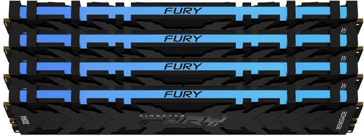 Оперативная память Kingston Fury DDR4-3200 65536MB PC4-25600 (Kit of 4x16384) Renegade RGB 2Rx8 Black (KF432C16RB1AK4/64) - изображение 2