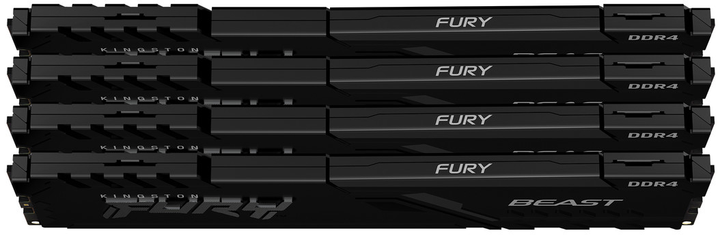 Оперативная память Kingston Fury DDR4-2666 16384MB PC4-21300 (Kit of 4x4096) Beast Black (KF426C16BBK4/16) - изображение 2