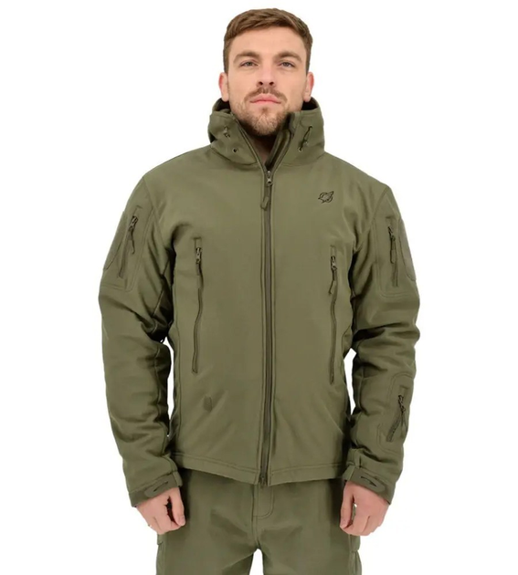 Зимова тактична куртка Eagle Soft Shell WJ-17 з флісом Green Olive XL - зображення 1