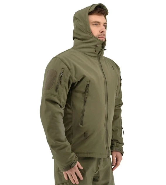 Зимняя тактическая куртка Eagle Soft Shell WJ-17 с флисом Green