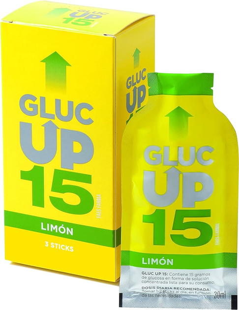 Suplement diety Gluc Up 15 Limon Sticks 3 saszetki (8436024610208) - obraz 1