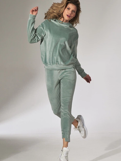 Bluza damska z kapturem elegancka Figl M745 S Miętowa (5902194386715) - obraz 4