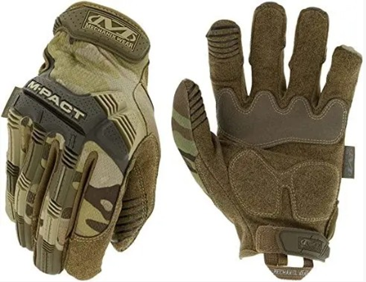 Армійські військові рукавички всі мультикам з пальцями для сенсора Mechanix M-Pact MultiCam хакі камуфляж, 963587412-S - зображення 1