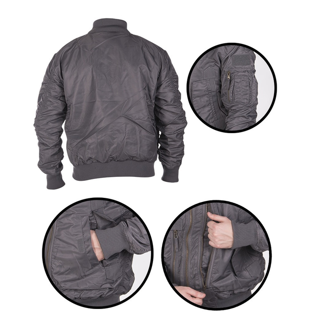 Куртка демісезонна Sturm Mil-Tec US Tactical Flight Jacket Urban grey L (10404608) - изображение 2