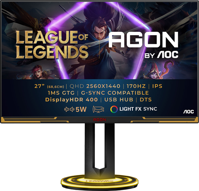 Monitor 27" AOC Agon AG275QXL Czarny-Złoto (AG275QXL) - obraz 1