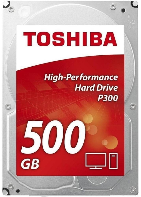 Жорсткий диск Toshiba P300 500GB 7200rpm 64MB HDWD105UZSVA 3.5 SATA III - зображення 1