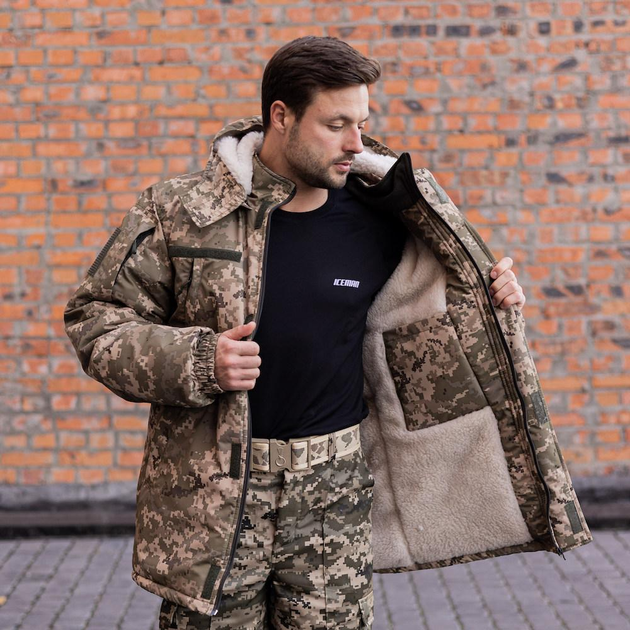 Куртка-бушлат военная мужская тактическая микро рип-стоп плащевка на меху ВСУ (ЗСУ) Пиксель 8899 48 размер - изображение 2