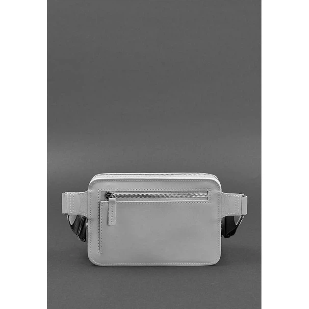 Шкіряна жіноча поясна сумка Dropbag Mini сіра - Фото 4 Шкіряна жіноча поясна сумка Dropbag Mini сіра - зображення 4