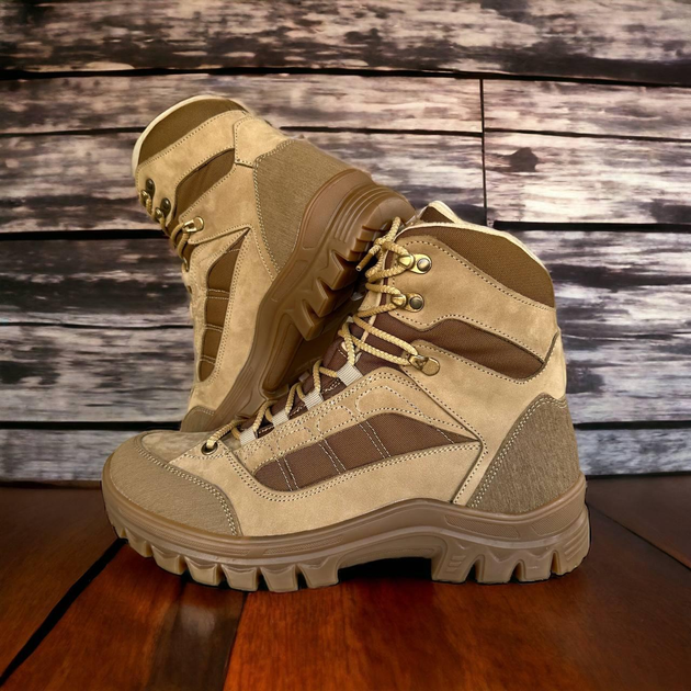 Зимові черевики військові, полуботи койот тактичне взуття нубук 43 - зображення 2