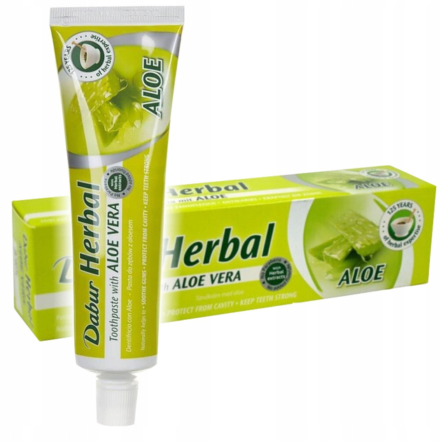 Pasta do zębów Dabur do codziennego użytku Herbal Aloe Vera 100 ml (5022496008501) - obraz 1