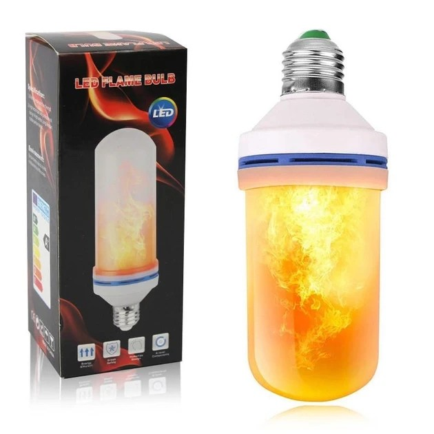 Лампа з імітацією ефекту полум'я вогню Е27 Led Flame Bulb із класом ...