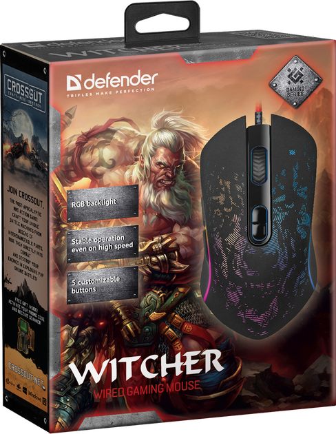 Mysz Defender Witcher GM-990 RGB USB Black (4714033529907) - obraz 5