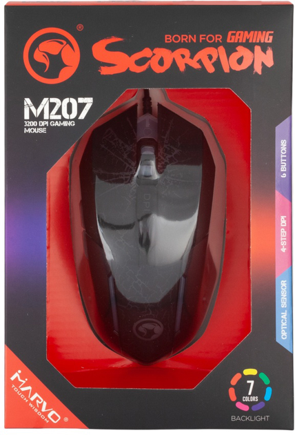 Mysz Marvo M207 LED USB Black (6932391918999) - obraz 4