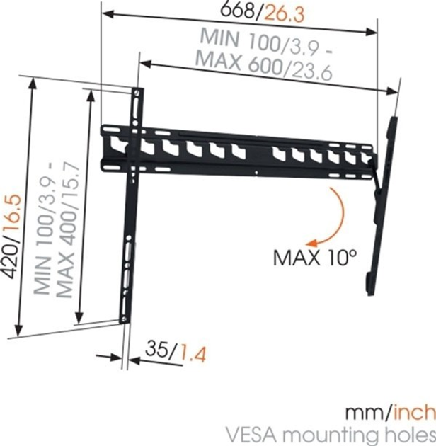 Uchwyt do telewizora Vogels 40-65" Tilt (MA4010-A1) - obraz 3