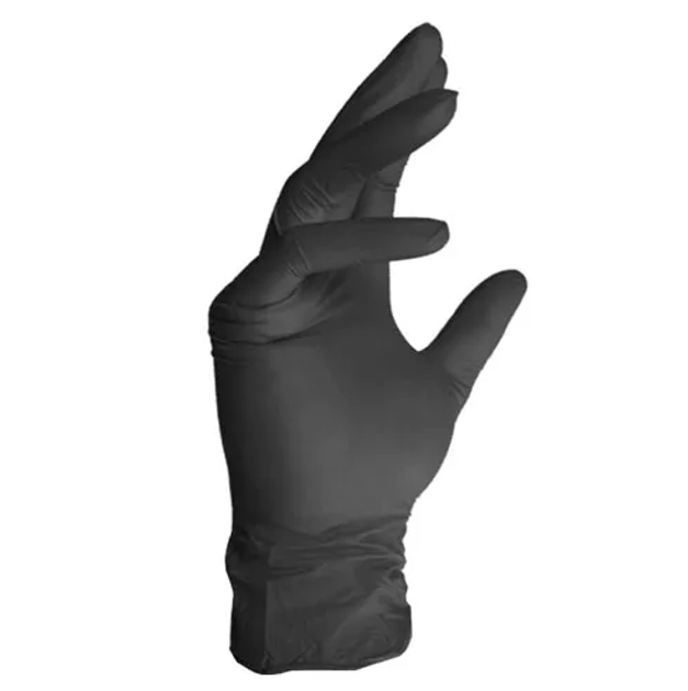 Перчатки нитриловые одноразовые (черные), размер S - изображение 2