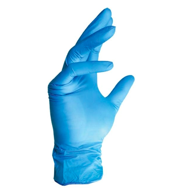 Рукавички нітрилові одноразові (блакитні), розмір ХL - зображення 2