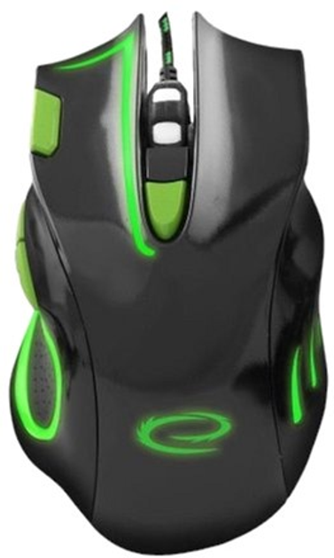 Миша Esperanza MX401 Hawk USB Black/Green (5901299925423) - зображення 1