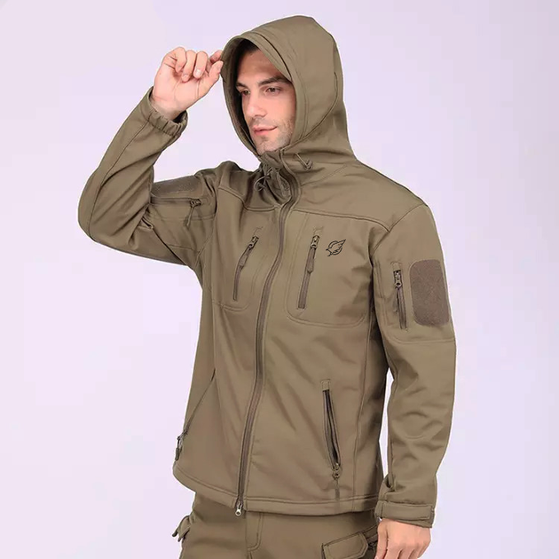 Тактична куртка Eagle Soft Shell JA-01-0 з флісом Olive Green M - зображення 1