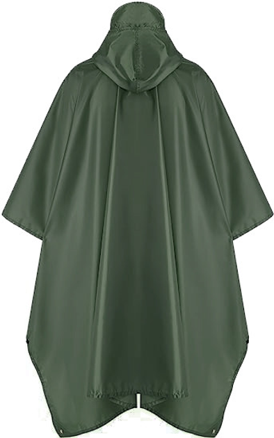Водонепроницаемый дождевик (пончо) с капюшоном и карманом E-Tac CS-YY02 Green - изображение 2