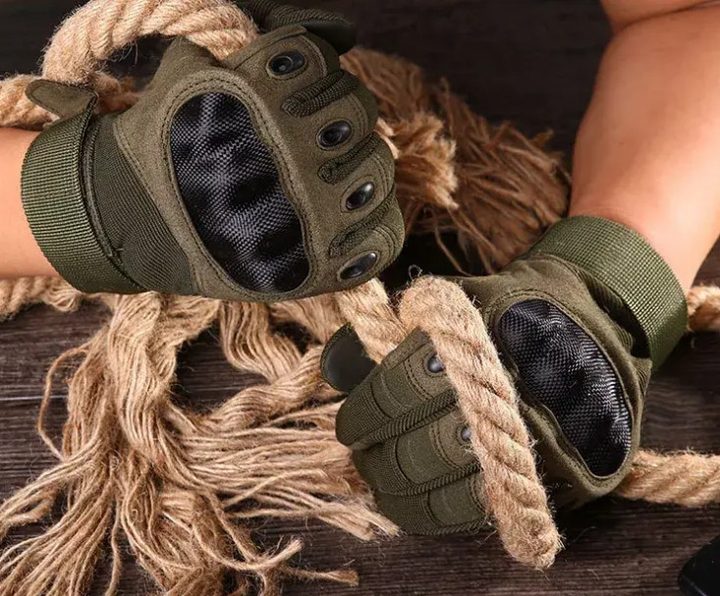Перчатки защитные на липучке FQ20T001 Оливковый M (Kali) - изображение 2