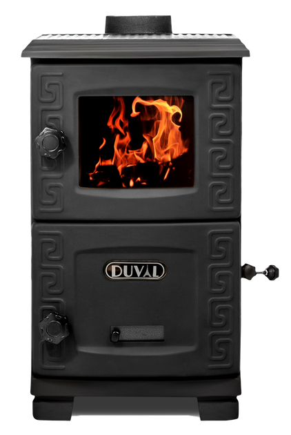 Турбо-печь (евро буржуйка) Duval EM-203F TURBO (Black Edition) - изображение 2