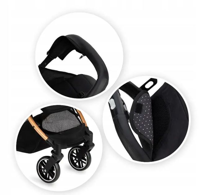 Коляска прогулочная Momi Summer Baby Dynamic Estelle летняя одинарные прорезиненные колеса Черный с коричневым (Momi) - Фото 9 Коляска прогулочная Momi Summer Baby Dynamic Estelle летняя одинарные прорезиненные колеса Черный с коричневым (Momi) - изображение 9