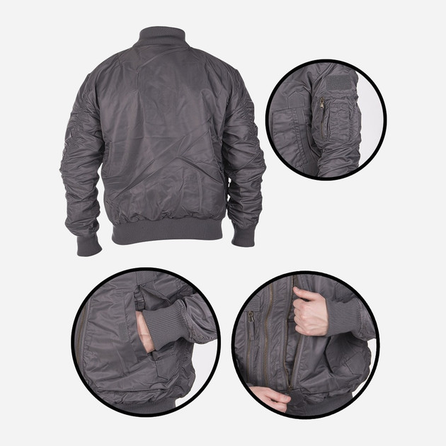 Куртка тактична чоловіча MIL-TEC US Tactical Flight Jacket 10404608 S 1332 Urban grey (2000980619184) - зображення 2