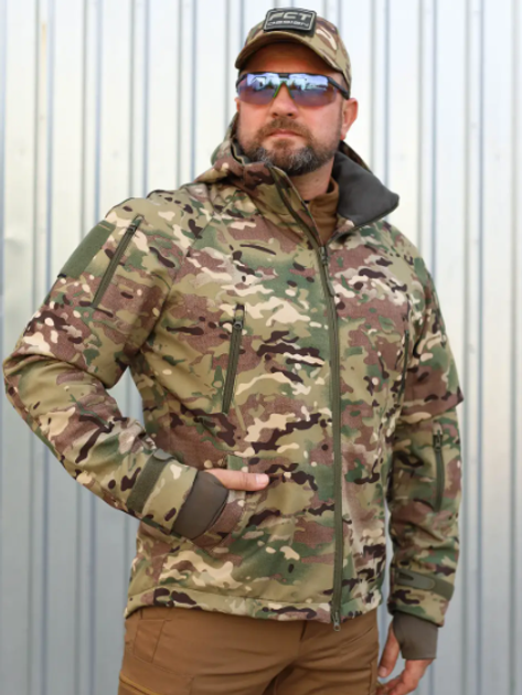Куртка Хантер Софтшелл фліс на сітці Мультикам No Brand 46 ( 544 ) - зображення 2