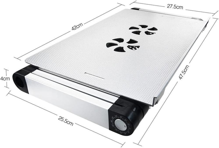 Портативний столик VHG S73 з охолодженням для ноутбука Laptop Table, Silver - изображение 4