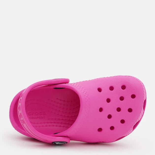 Chodaki dziecięce dla dziewczynki Crocs Classic Clog T 206990-6UB-C9 25-26 Różowe (196265216109) - obraz 5