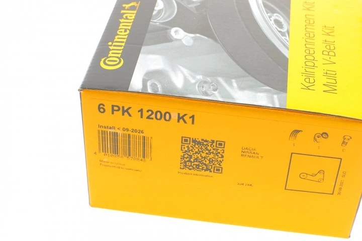 Комплект ГРМ Contitech 6PK1200K1 Renault Grand Scenic, Scenic, Megane, Clio, Kangoo, Fluence, Latitude, Duster, Twingo, Logan; Nissan Kubistar, Note, Qashqai; Dacia Logan, Duster 7701477565, 7701476476, 117209782R - изображение 9
