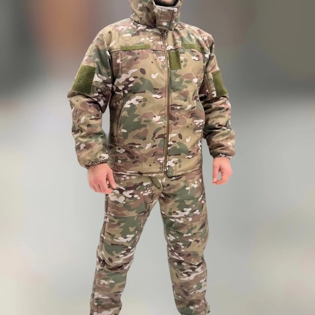 Зимний костюм тактический Softshell с мембраной на -20, Мультикам, размер M, зимний костюм для военных софтшел - зображення 1
