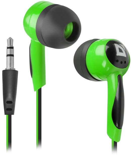 Навушники Defender Basic 604 Black/Green (4714033636070) - зображення 1