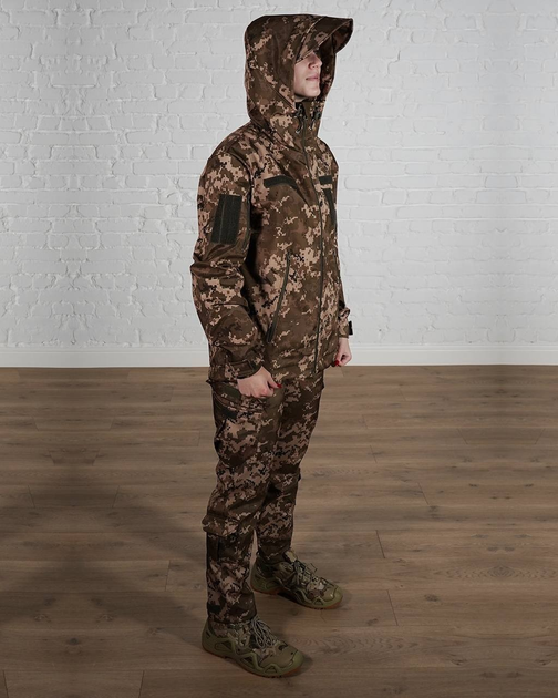 Женская военная тактическая форма SoftShell трехслойная осень/зима куртка и брюки. р. S Пиксель - изображение 2