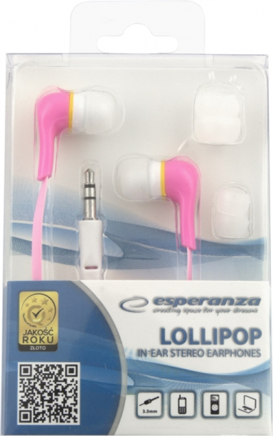 Навушники Esperanza In-Ear EH146P Pink (5901299904886) - зображення 2